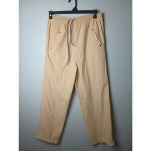 Jamie Sadock Yellow Straight Leg Golf Pants Drawstring Windbreaker Large